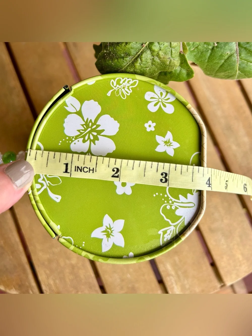 Vintage Betty Boop Lime Green Floral Tin Purse with Beaded Handle